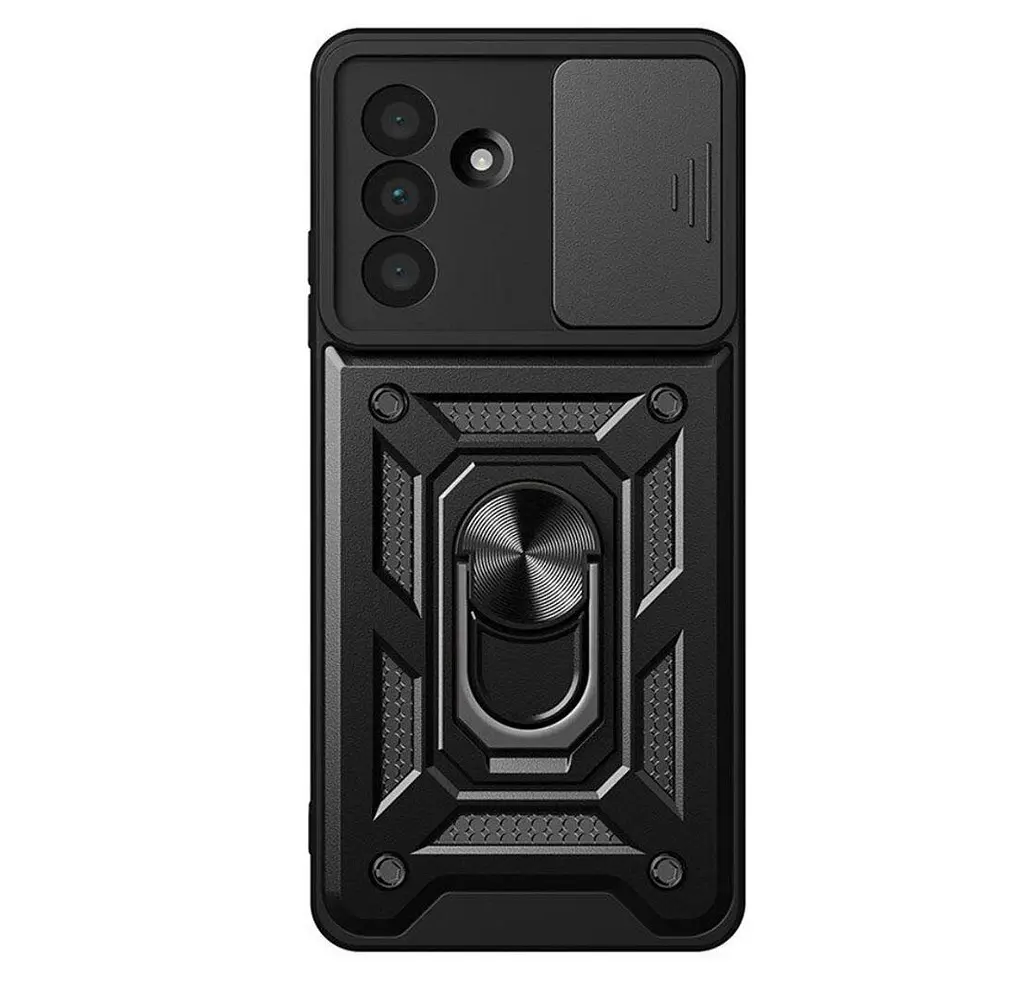 Чохол Primo Shockproof для Samsung Galaxy M56 5G (SM-M566) - протиударний, з підставкою і шторкою камери - Black