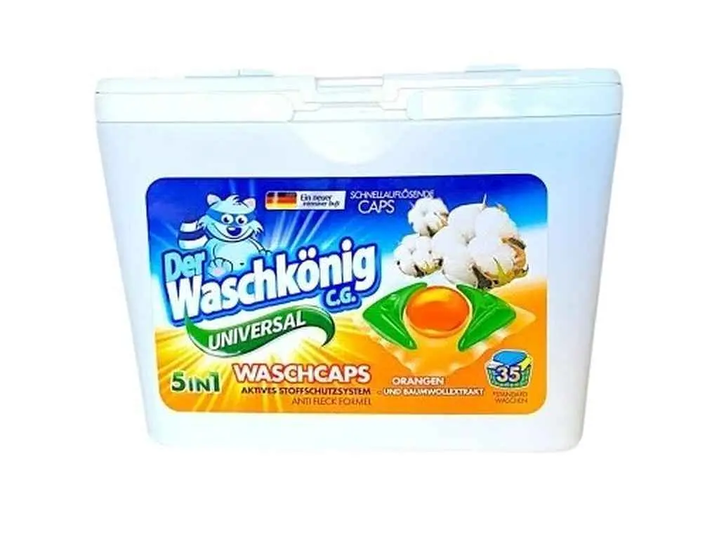 Капсули для прання WASCHKONIG 35шт гелеві UNIVERSAL Orangen und Baumwollextrakt