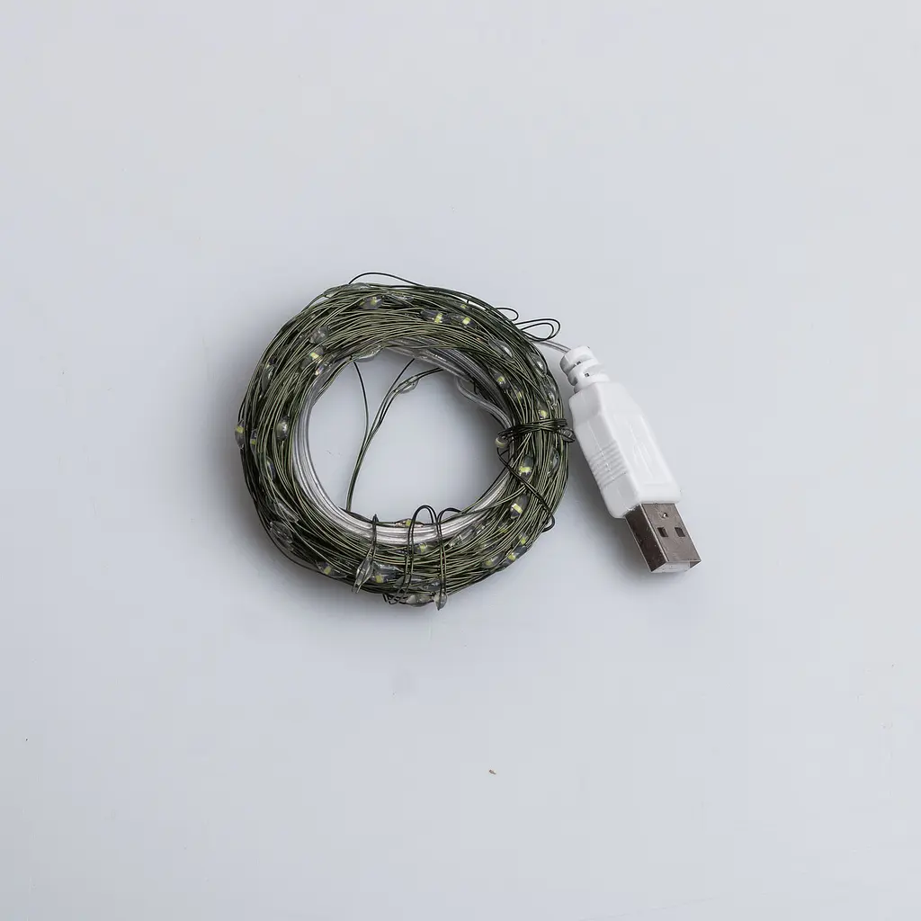 Гірлянда Роса нитка 200 LED довжина 20 м від USB зелена, білий GarlandoPro USB200L20MGW - фото 18