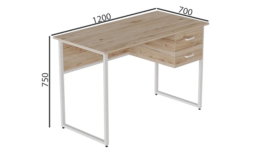 Комп'ютерний стіл Ferrum-decor Таккота 75x120x70 білий ДСП Дуб Артізан 32мм (FRD-102124) - фото 2