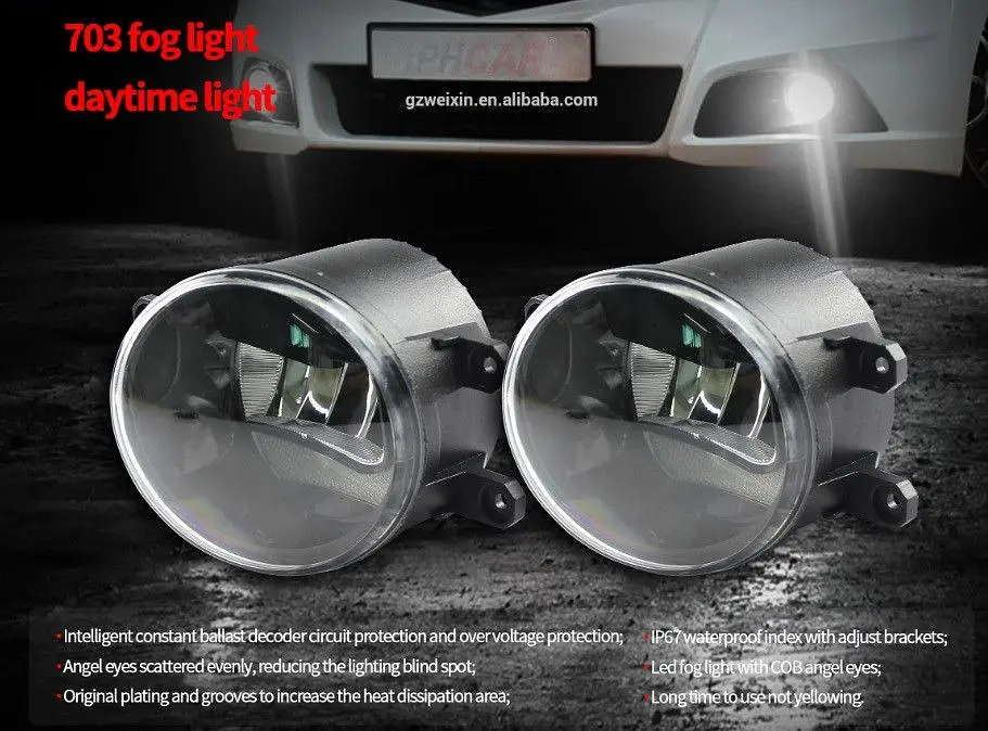 Протитуманні LED Фари круглі / Лінза з ДХО / D87мм / 12V / 6W / 6500K 2 шт. - фото 7