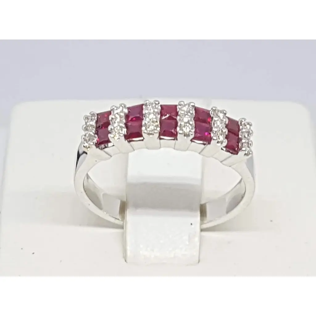 Золоте кільце Геліос з діамантами і рубінами. Артикул 55064914BR425 17 - фото 4