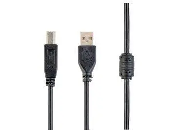 Кабель USB 2.0 AM - USB BM, 3 м, чорний, Cablexpert, феритовий фільтр (CCFB-USB2-AMBM-3M) - фото 2