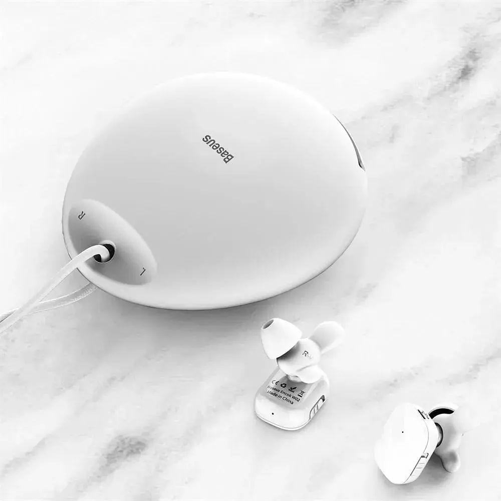 Бездротові навушники Baseus Bluetooth Encok W02 із вбудованим мікрофоном NGW02-02 Білі (7607146182) - фото 5
