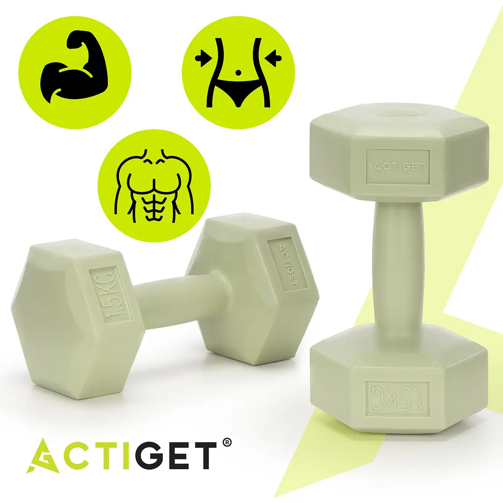 Гантелі Actiget Hex 2 x 1.5 кг ACT0157 Green - фото 5