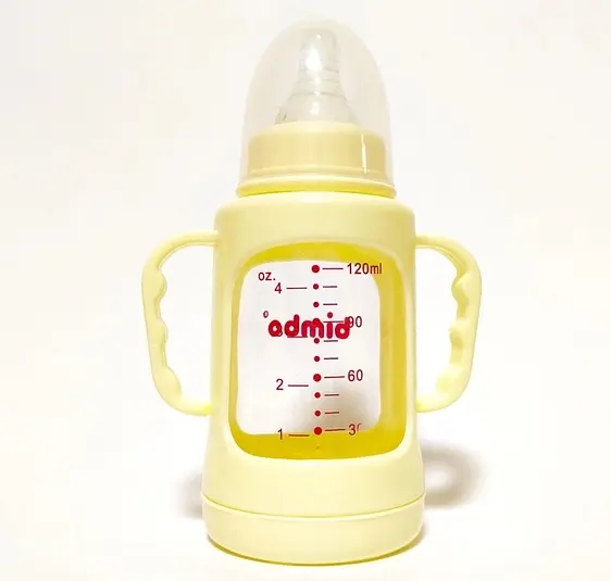 Пляшечка скляна 99396 Bimbo, 120мл, 1шт у коробці (6900067438416) Жовтий - фото 2