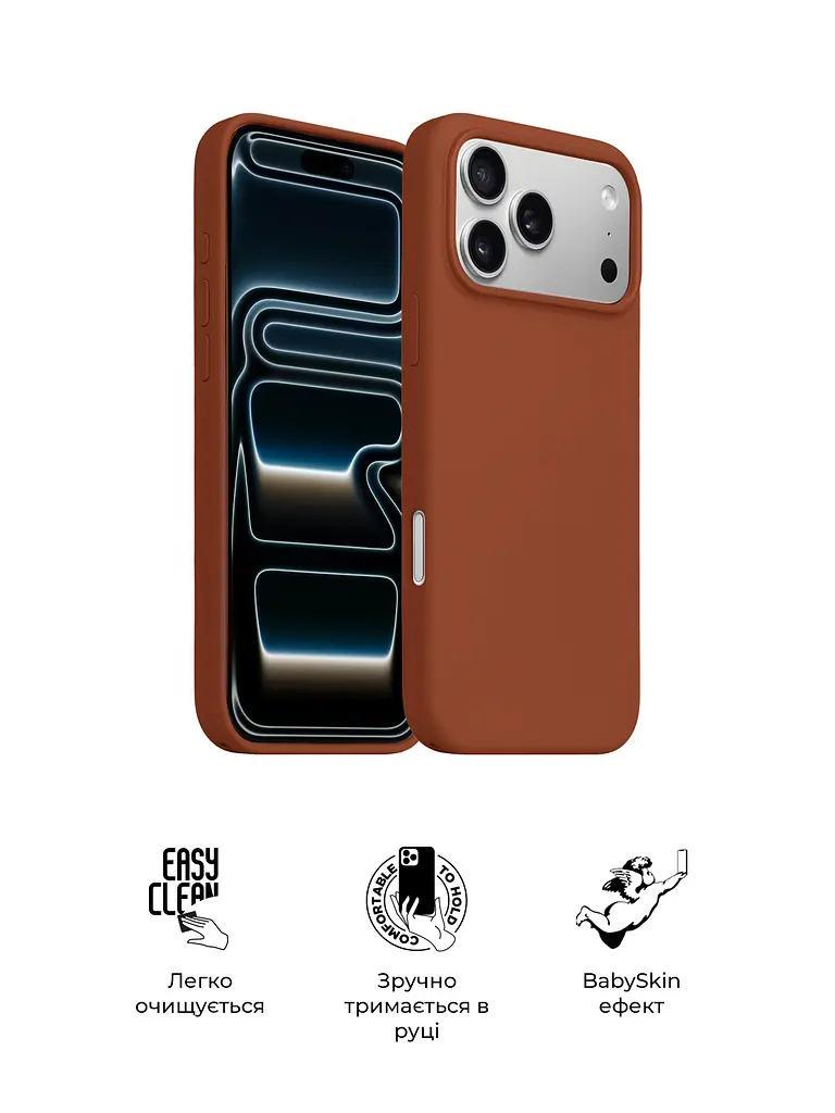Силиконовый чехол с MagSafe для Apple iPhone 17 Pro Max, ICON2 MagCase, терракотовый, противоударный, панель с мягкой подкладкой, защита всего корпуса, поддержка беспроводной зарядки, совместим с защитными стеклами и пленками - фото 3