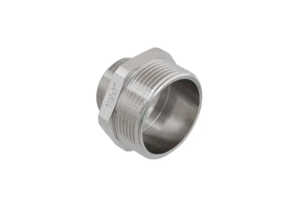Ніпель RAFTEC латунь, ЗЗ, DN40х25, 1 1/2"х1", нікель, NP0503 - фото 3