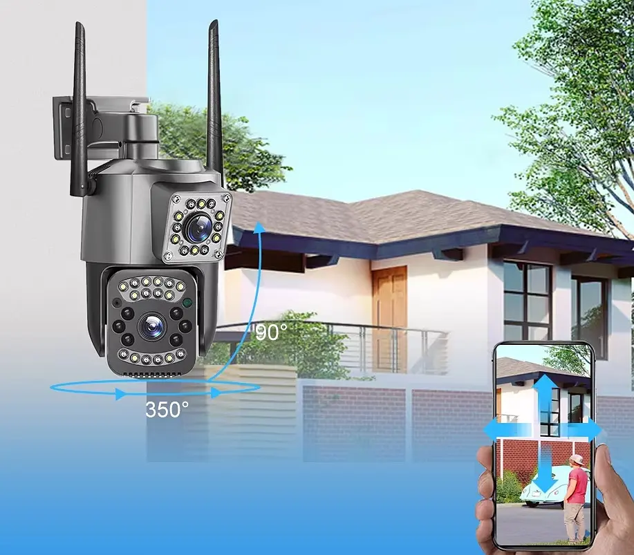 Вулична 4G камера SC03  8Мп 2 об'єктиви підтримка SIM-карт віддалений перегляд сигналізація обертання - фото 6