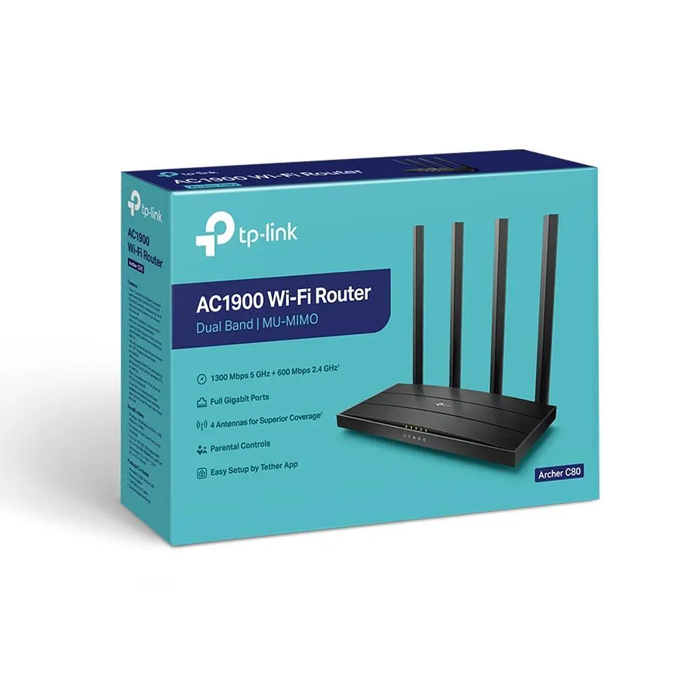 Точка доступа с функцией маршрутизации, сетевое оборудование 1900MBPS 1000M 4P DUAL BAND ARCHER C80 TP-LINK - фото 3