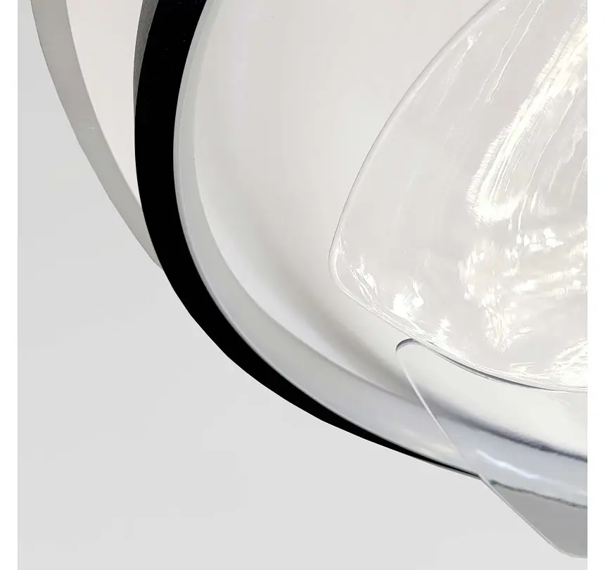Стельова LED-люстра-вентилятор Artlight WG5088C BK+WH, біла з чорною окантовкою, 50 Вт, від 10-18 м² - фото 5