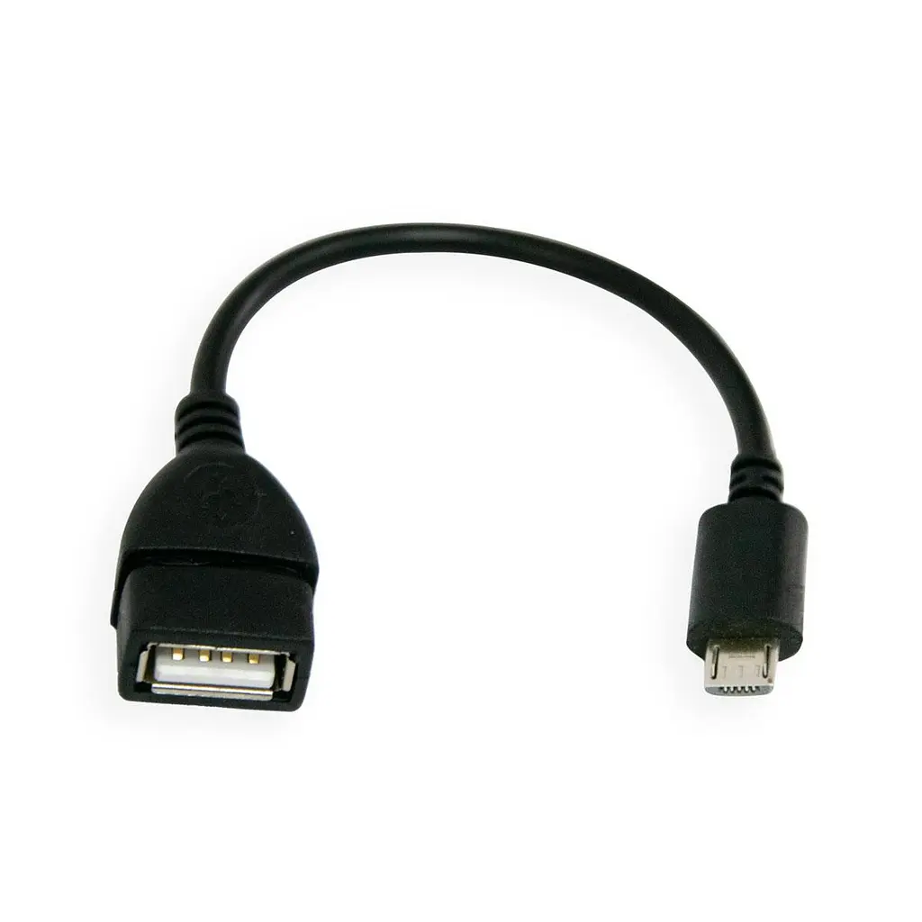 Кабель OTG черный переходник OTG USB Micro USB 10см OTG переходник с Микро ЮСБ на ЮСБ