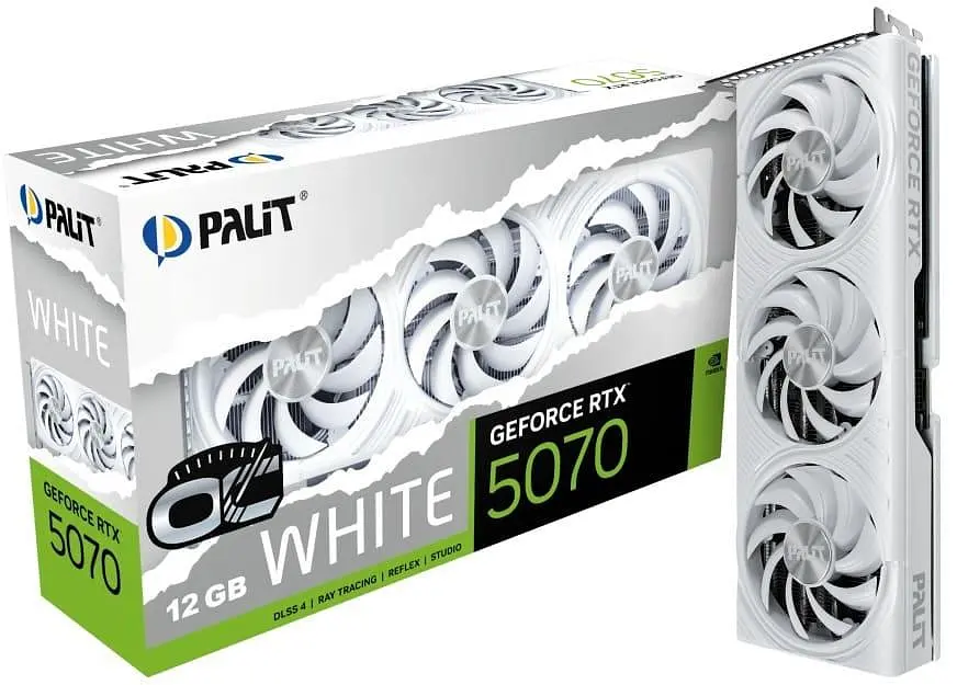 Видеокарта Palit RTX 5070 12GB White OC (NE75070U19K9-GB2050W) (GDDR7, 192 bit, PCI-E v5.0 x16) - фото 6