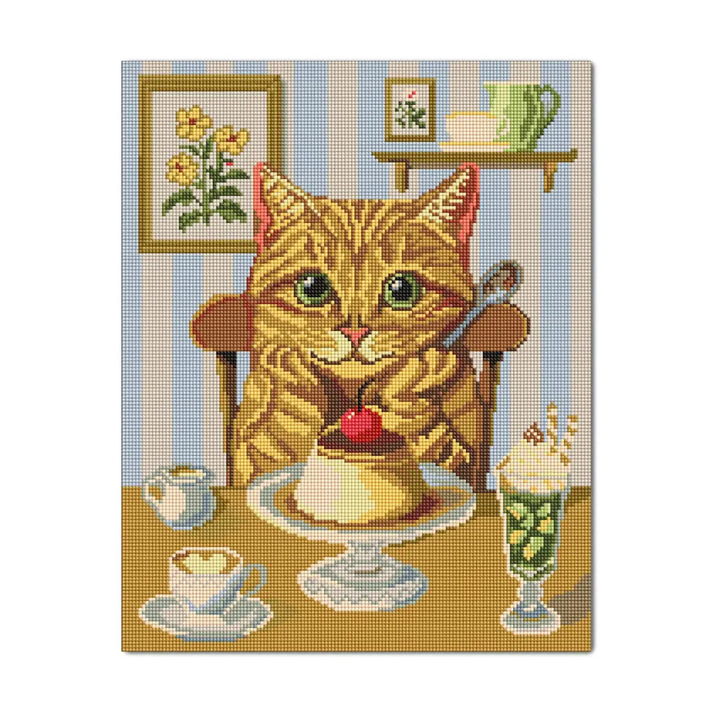 Алмазна мозаїка «Котяче частування»