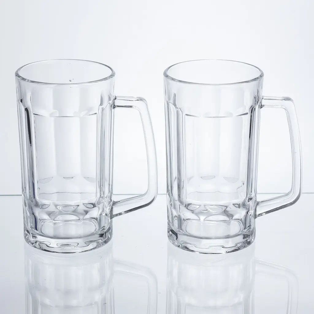 Набір кухлів для пива Yiwu Beer Stein скляних 2 штуки по 530 мл кружки для пива скло з ручками міцний посуд HP-17-60 - фото 4