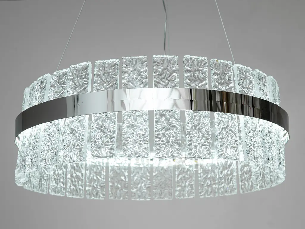 Люстра стельова LED Diasha 828/500CH 66W, хром, для спальні, кришталь, регульована висота - фото 4