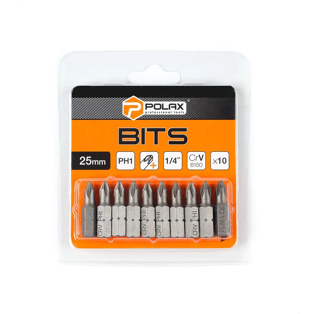 Біта сталева Polax 25 мм PH1 1/4", 10 шт (51-065) - фото 2