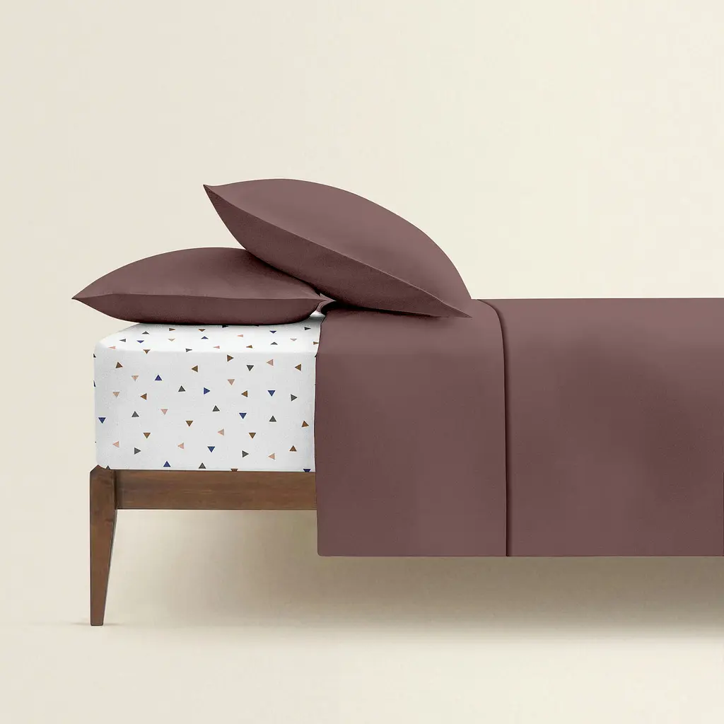 Комплект постільної білизни Cosas Mousse CS1 Двоспальний шоколад (Ranfors100_Chocolate_El140-DeltaColor_180) - фото 2