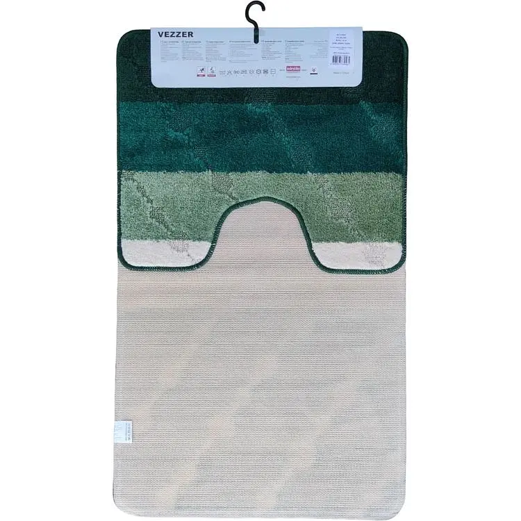 Набір килимків для ванної Vezzer Color line 60x100 та 60x50 см темно-зелений (VZC02220) - фото 4