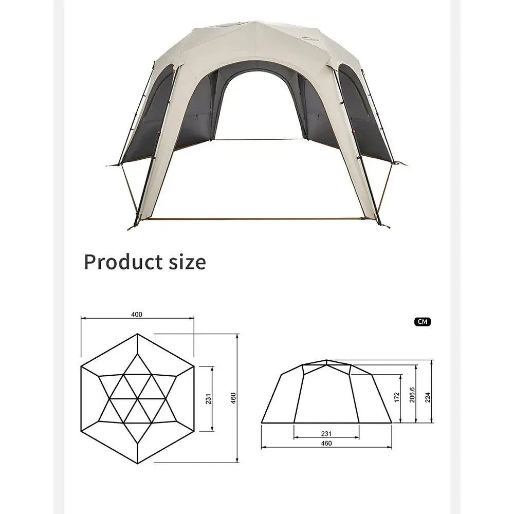 Тент для кемпінгу Naturehike CNK230WS014 4.6 м x 4,0 м бежевий - фото 12