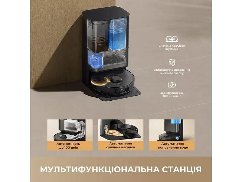 Робот-пилосос з вологим прибиранням Dreame L50s Pro Ultra Black (RLL88HE-Bl) - фото 12