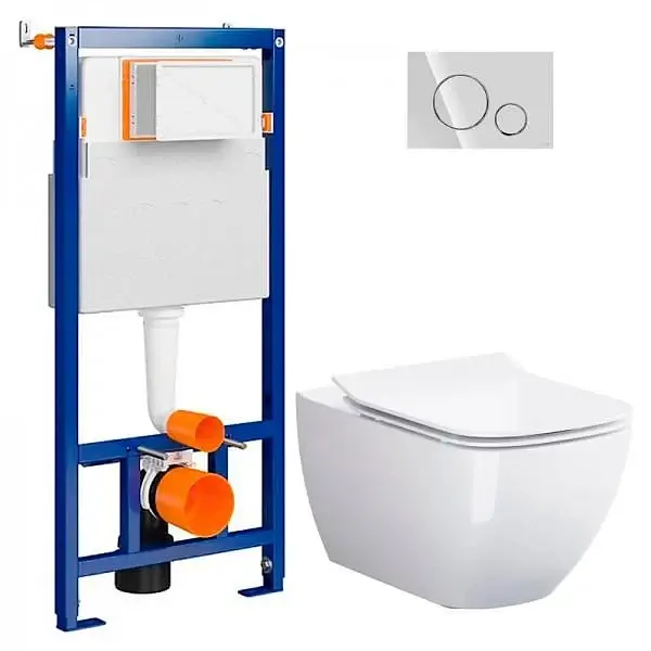 Інсталяція Cersanit Tech Line Opti з кнопкою Opti B2 + унітаз Virgo CleanOn із сидінням 30412 - фото 3