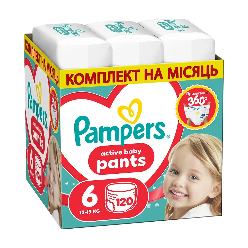 Підгузки Pampers Active Baby Pants Розмір 6 (15+ кг) 120 шт (8006530305617)
