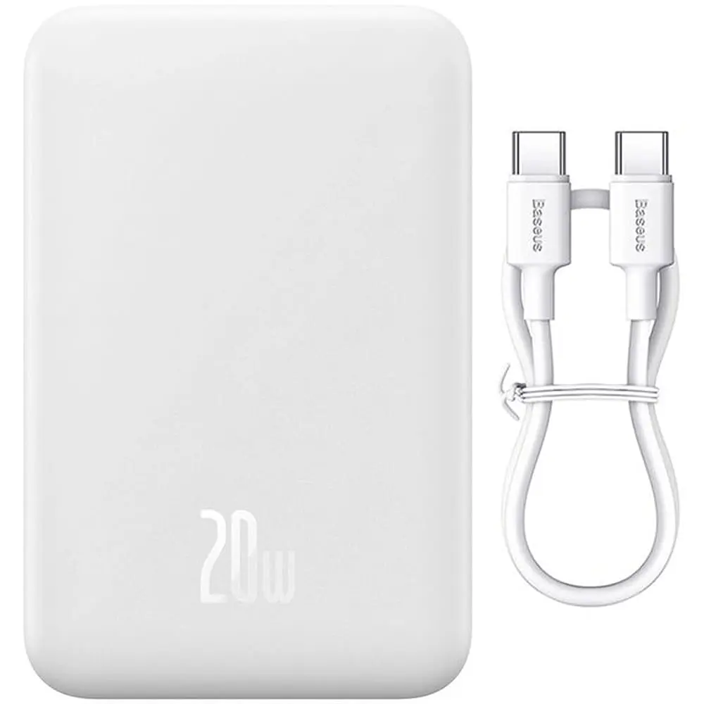 Power Bank Baseus Magnetic Mini Wireless Fast Charge Power Bank 20000mAh 20W White - фото 5