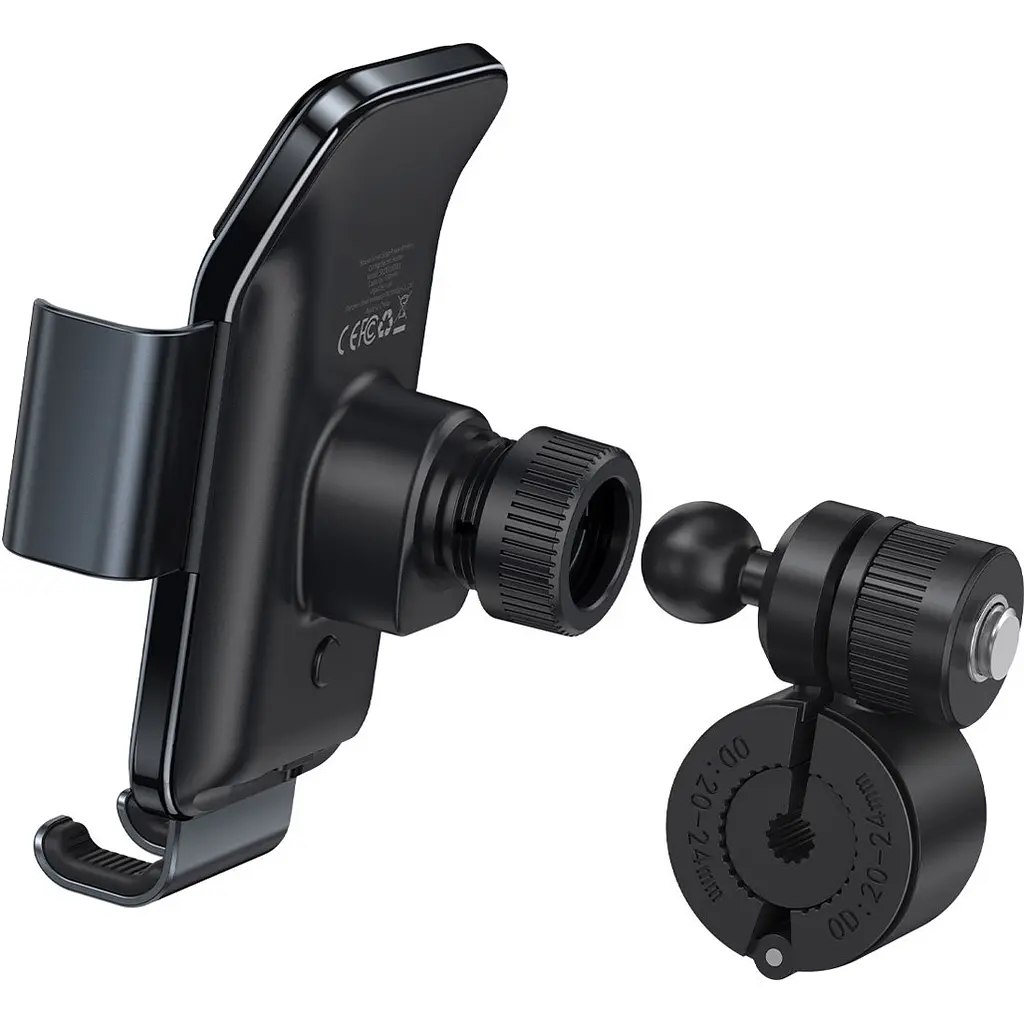 Автодержатель с беспроводной зарядкой Baseus Smart Solar Power Wireless Cycling Electric Holder Black (SUZG010001) [85330] - фото 5