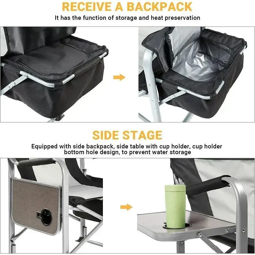 Складаний стілець KingCamp Director Chair Black/Medium Grey [2248.65.52] [146481] - фото 8