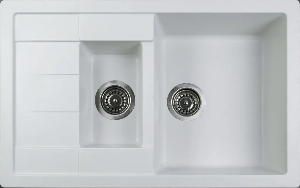 Кухонна мийка Adamant ANILA PLUS біла 775x495x200 мм, з крилом 77,5 см