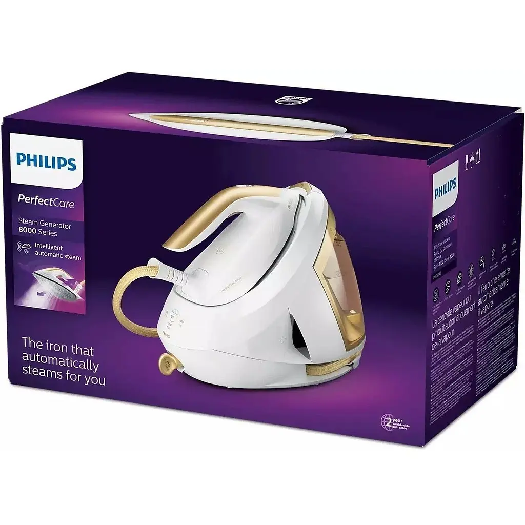 Утюг-парогенератор Philips PerfectCare 8000 Series 2700 Вт бело-золотой (PSG8040/60) - фото 6