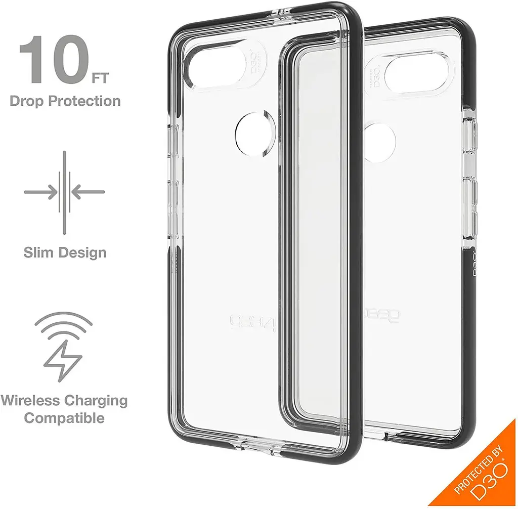 Протиударний прозорий чохол GEAR4 Piccadilly D3O з антимікробним покриттям для Google Pixel 3a XL (6") Black + Transparent - фото 2