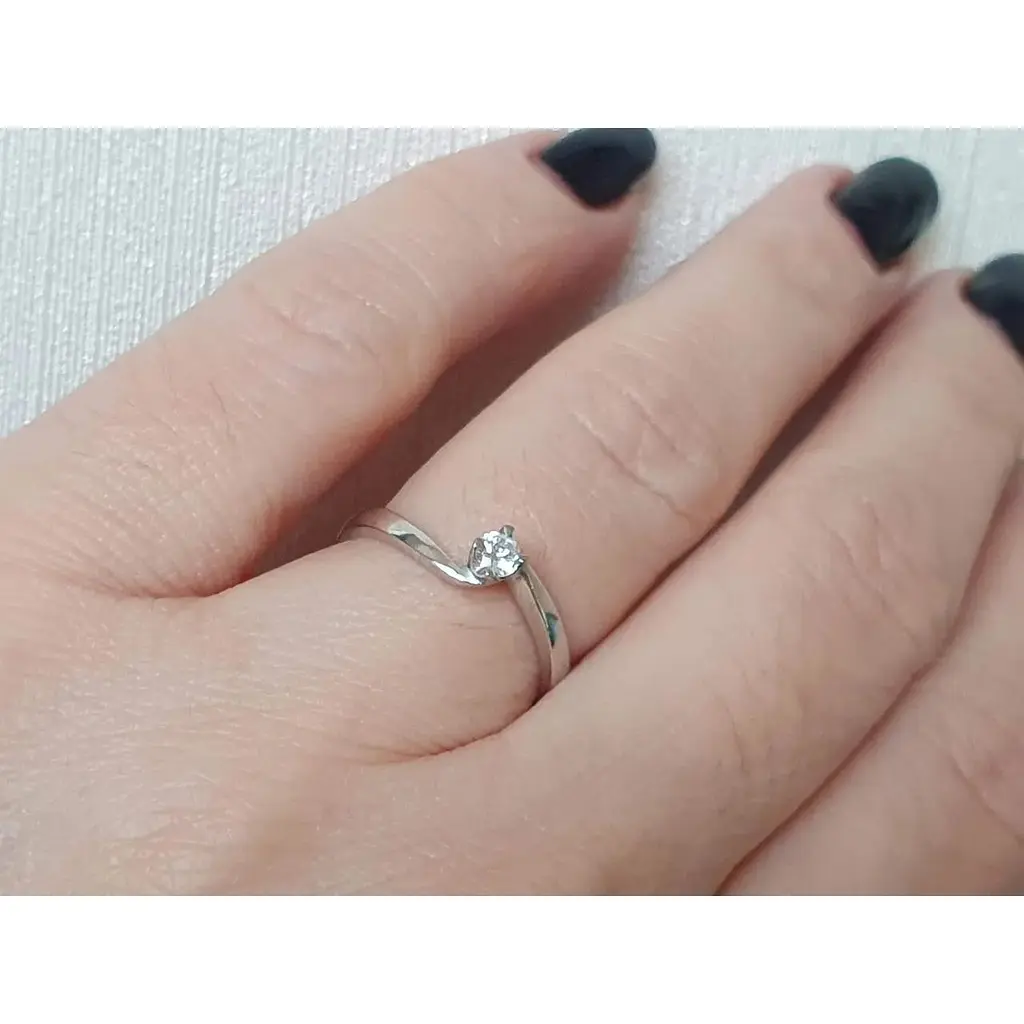 Срібне кільце Агні Прима з фіанітом. 1502/9р 17 - фото 2