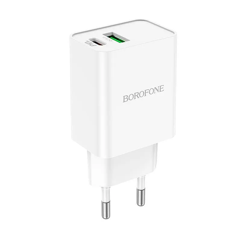Блок живлення Адаптер мережевий Borofone Resource charger BA69A 2 виходи 20W білий - фото 2
