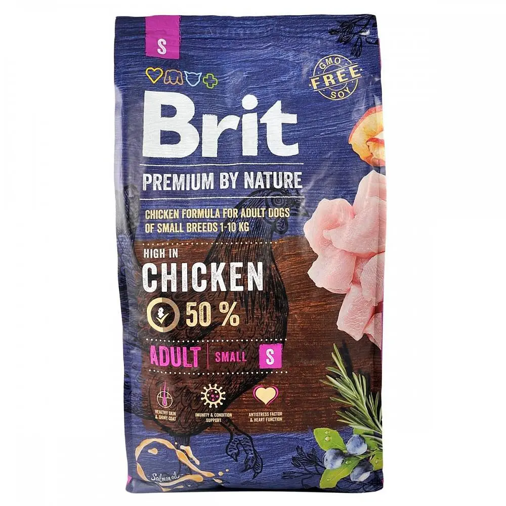 Сухой корм для взрослых собак мелких пород Brit Premium Adult S 8 кг (курица) (весом до 10 кг) - фото 4