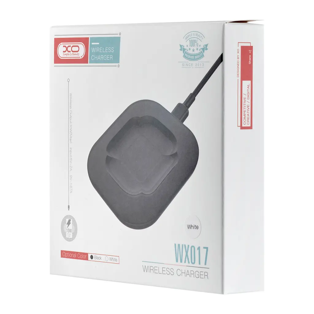 Бездротовий зарядний пристрій XO WX017 10W wireless fast charger Білий - фото 2