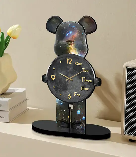 Настільний годинник Фігурка Ведмідь Bearbrick Космічні 30 см - фото 3