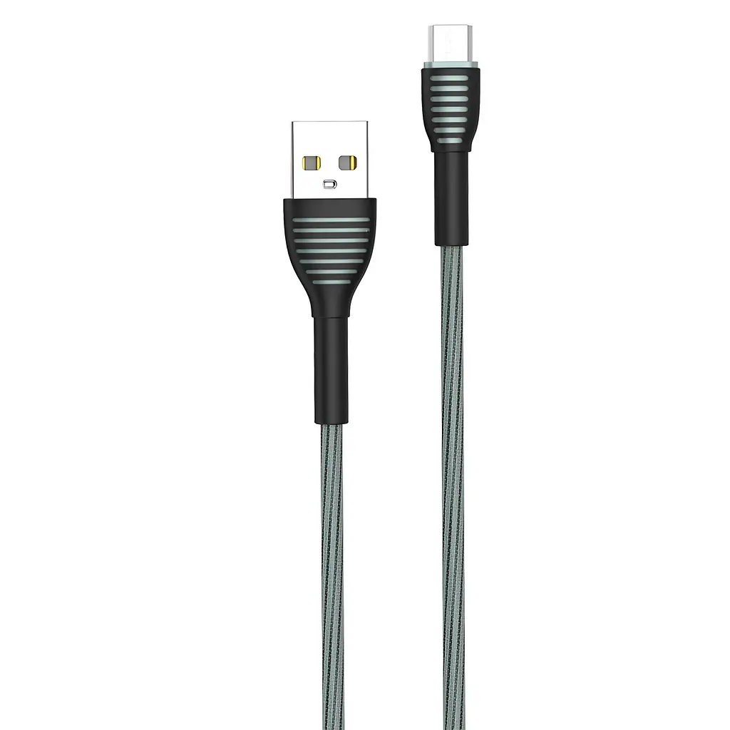 Кабель ColorWay USB - micro USB (M/M), Braided Cloth, 3 А, 1 м, Сірий (CW-CBUM041-GR) - фото 8