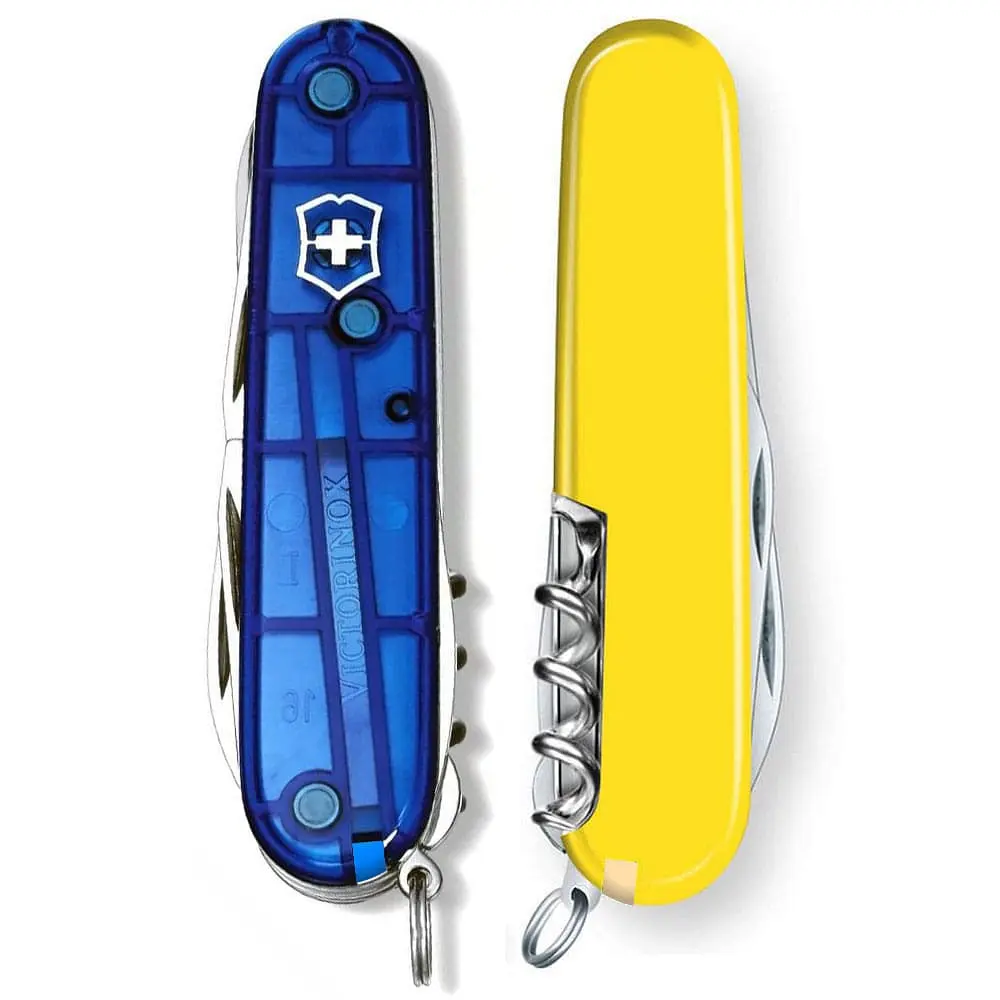 Ніж Victorinox Huntsman Ukraine 91мм,15функ,син.прозор-жовт.прозор - фото 5