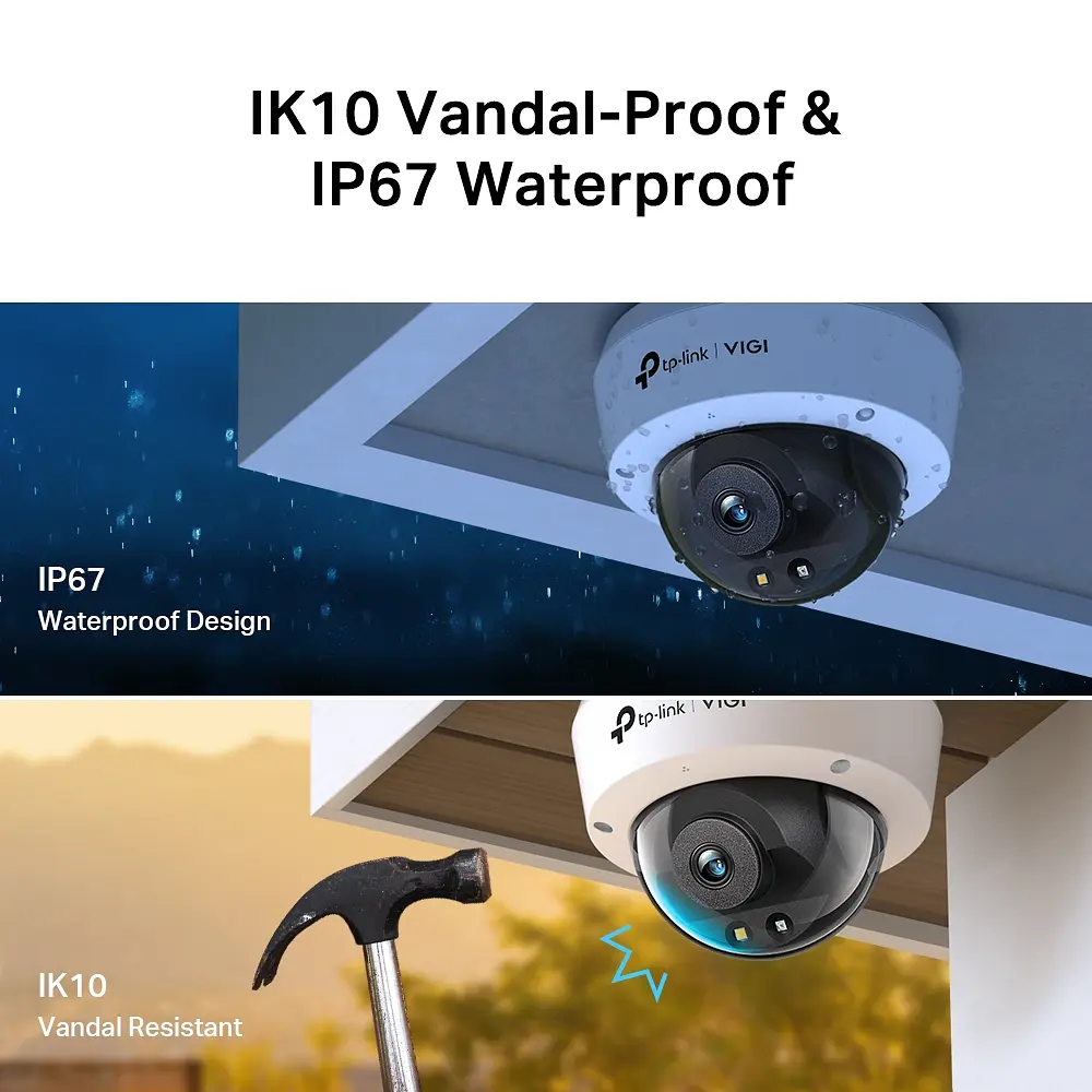 IP-Камера VIGI C240-4, PoE, 4Мп, 4 мм, H265+, IP66, Turret, кольорове нічне бачення, внутрі TP-Link teh0015939 - фото 9