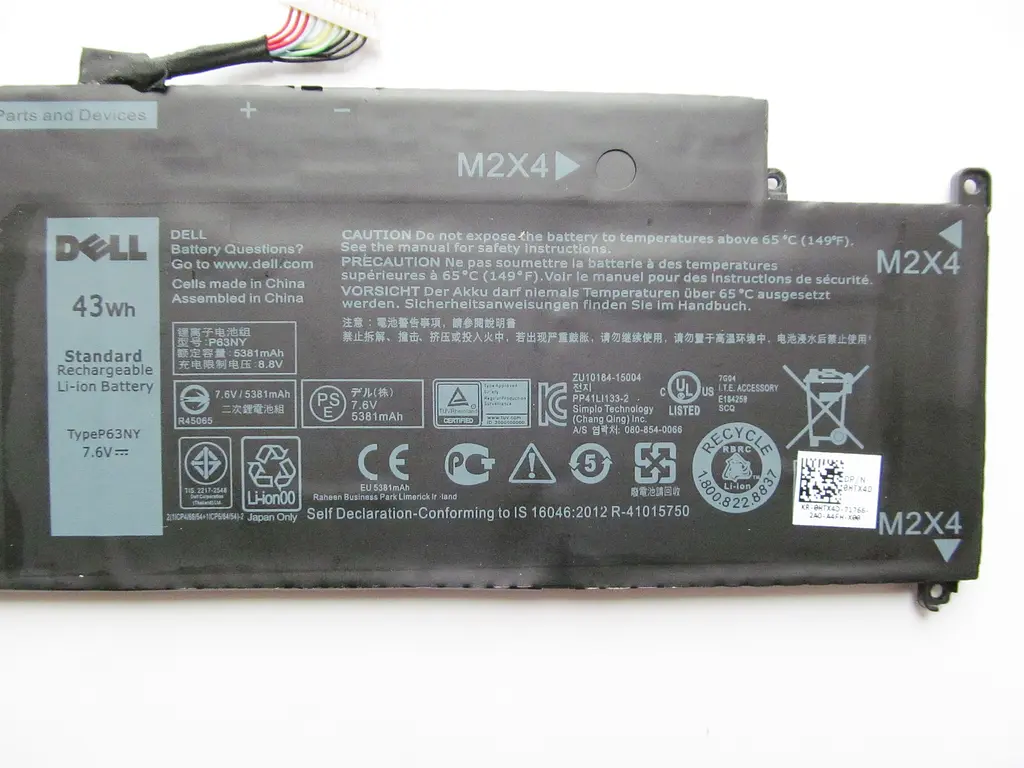 Акумулятор для ноутбука Dell Latitude E7370 P63NY, 5381 mAh (43Wh), 4cell, 7.6V, Li-ion, чорний - фото 2