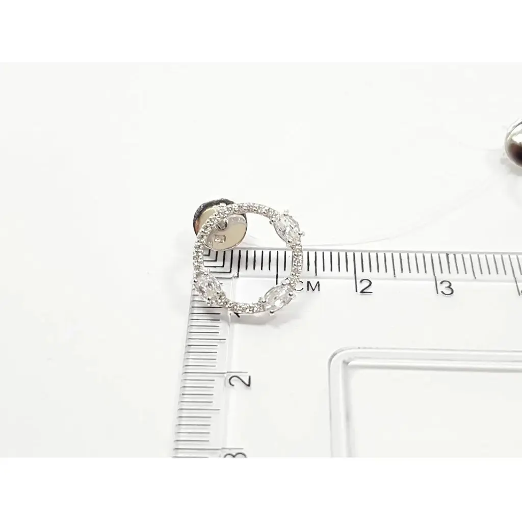 Серебряные серьги-пуссеты Dear с фианитами. 3312.1С - фото 5