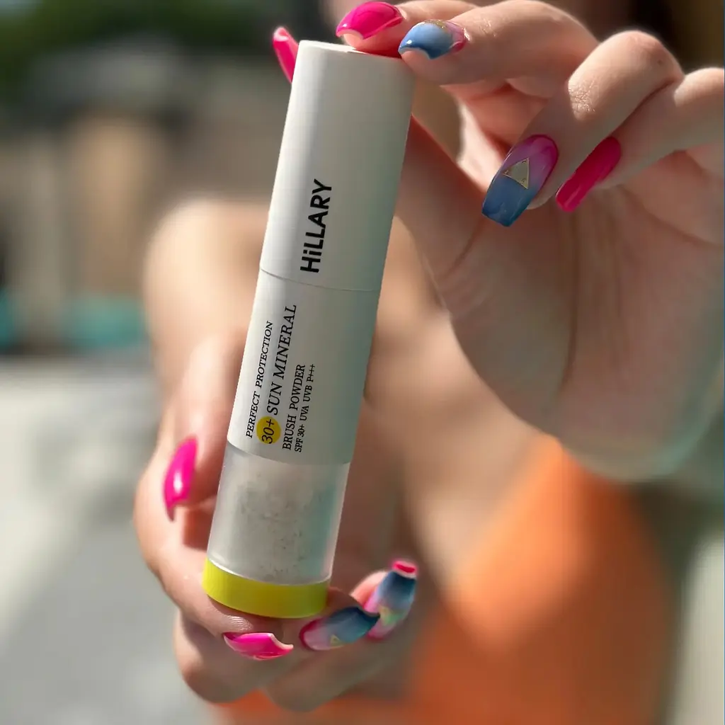 Сонцезахисна мінеральна пудра прозора з SPF 30+ Perfect Protection Sun Mineral Brush Powder Sheer Matte Hillary 4 г - фото 7