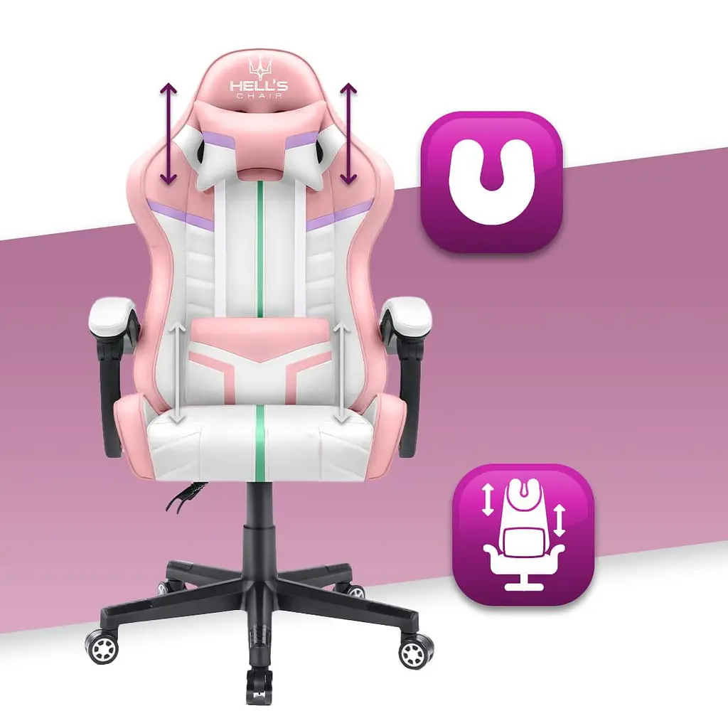 Комп'ютерне крісло Hell's Chair HC-1004 Rainbow PINK - фото 4