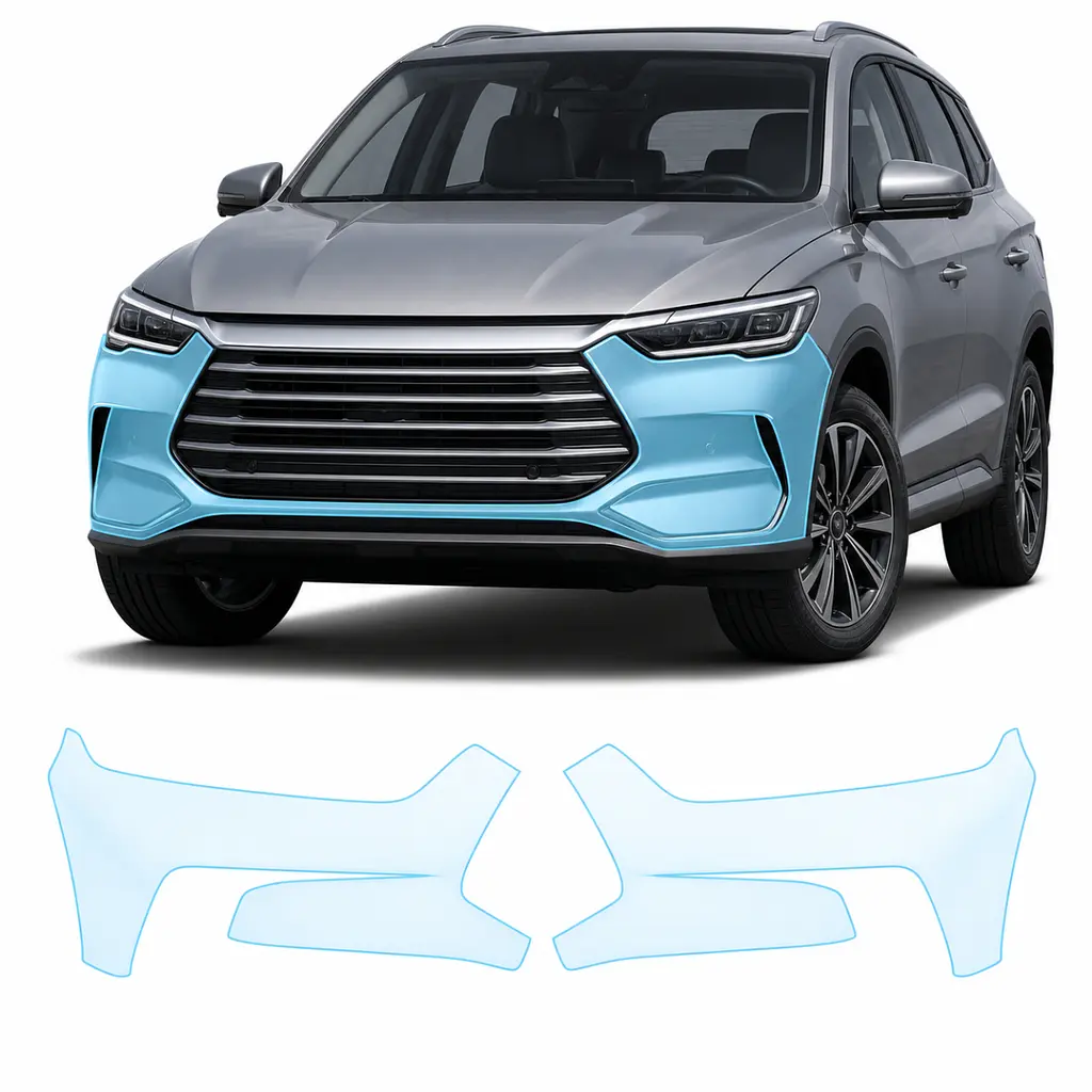 Антигравійна захисна бронеплівка за лекалами для BYD Song Pro I facelift 2023- передній бампер