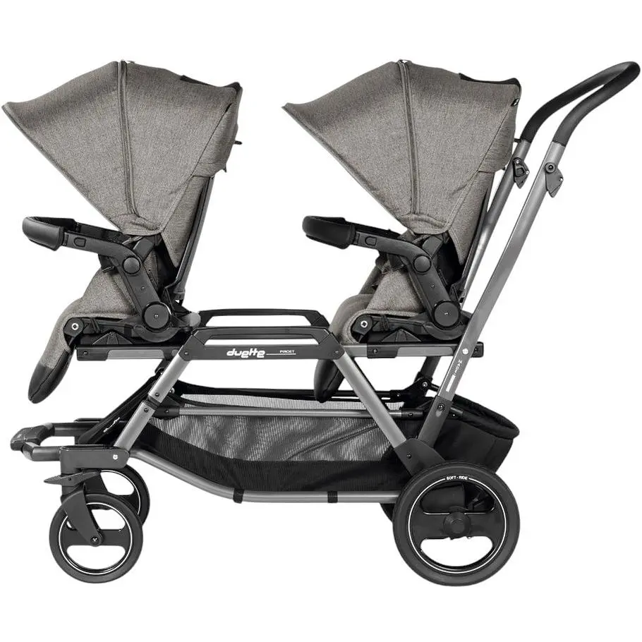 Коляска Peg-Perego Duette для двійні сіра - фото 2