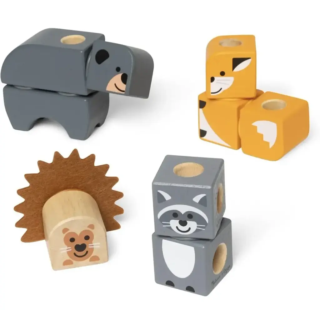 Дерев'яний конструктор Друзі лісових тварин Melissa & Doug Blockables Woodland Friends 16 деталей від 2 років (SKU-198) - фото 10