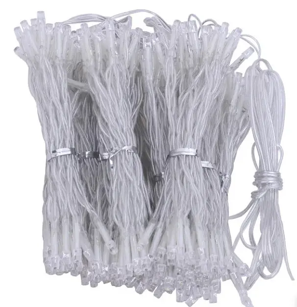 Гирлянда штора Водопад 240-WW led 2м х 2м (силиконовый провод с удлинением) Холодный белый - фото 4