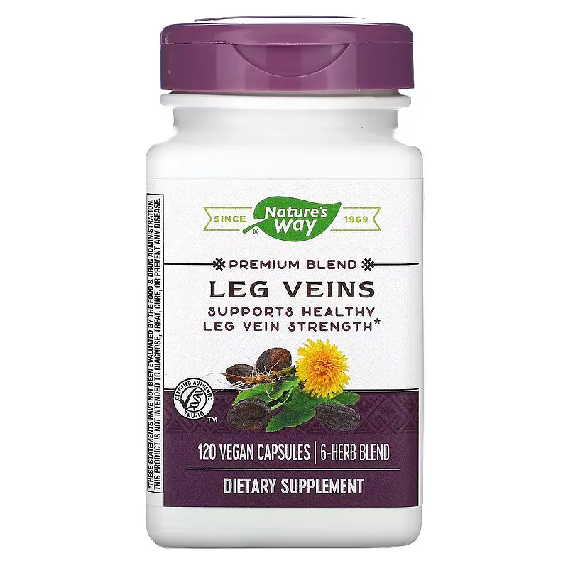 Натуральна добавка Nature's Way Leg Veins, 120 вегакапсул